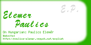 elemer paulics business card